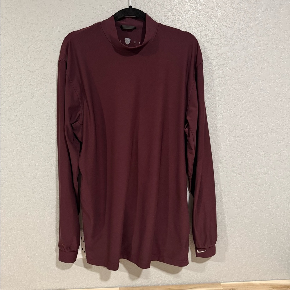 Vintage Nike Golf mock neck long sleeve shirt in burgundy